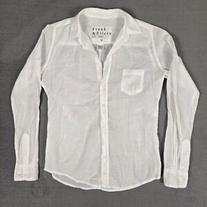Frank & Eileen Barry Shirt Women XS Featherweight Button Down Long Sleeve Cotton